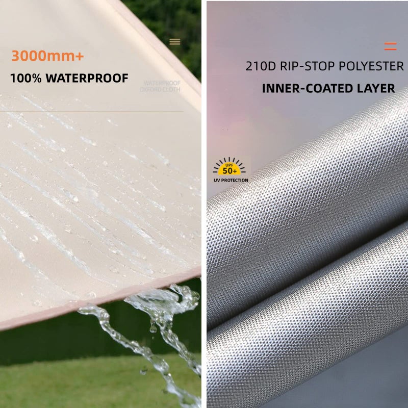 Puraville 10x10 ft Rectangle Lightweight Camping Tarps  Portable Waterproof Hammock Rain Fly Tent Tarp for Camping Backpacking  Khaki - Image 5